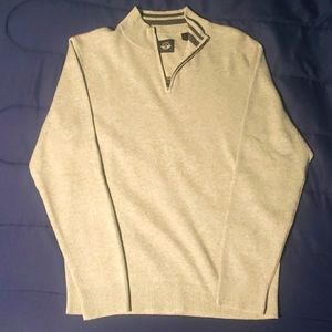 Dockers. Medium 1/4 Zip Sweater, Regular Fit. Silver